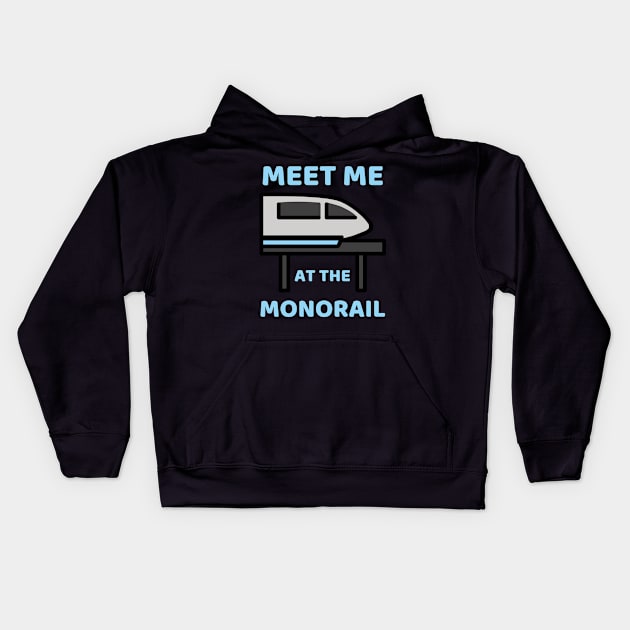 Meet Me at the Monorail Kids Hoodie by duchessofdisneyland